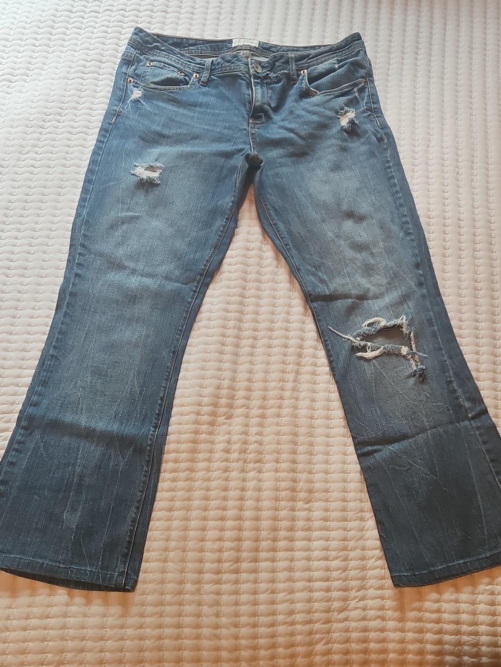 Aeropostale Distressed Medium Blue Flare Jeans Chelsea Bootcut